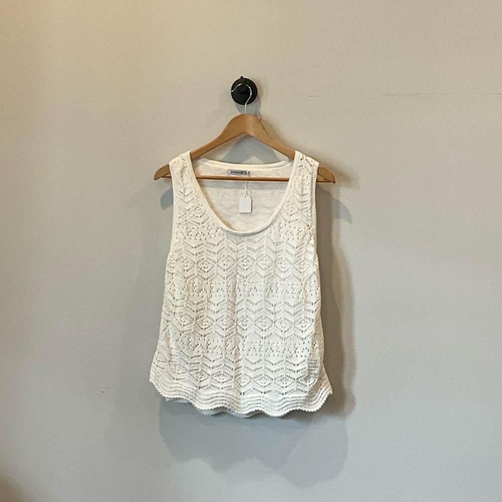 Staccato Cream Openwork Crochet Tank